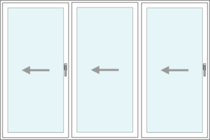 (Drzwi FST PVC) 3-skrzydłowe (3x składane)