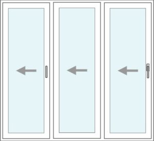 (Drzwi FST ALU) 3-skrzydłowe (3x składane)